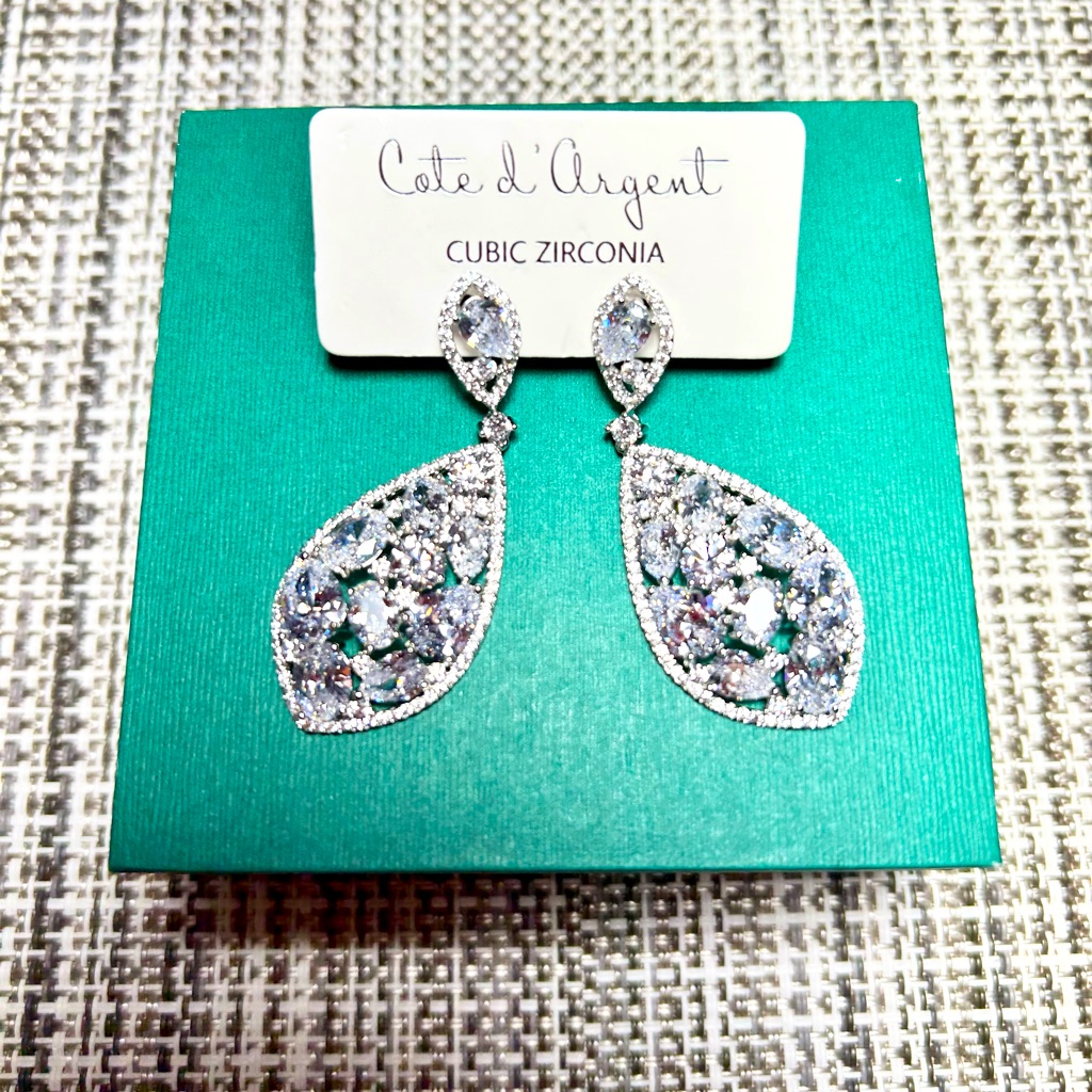 Cote D’ Argert Brand New Silver Toned Dangling Earrings